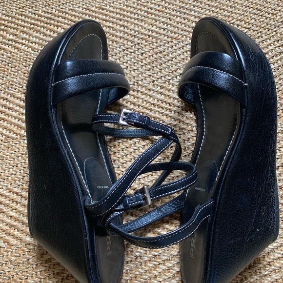 Leather Prada Platform-wedge Sandals - Picture 3 of 4